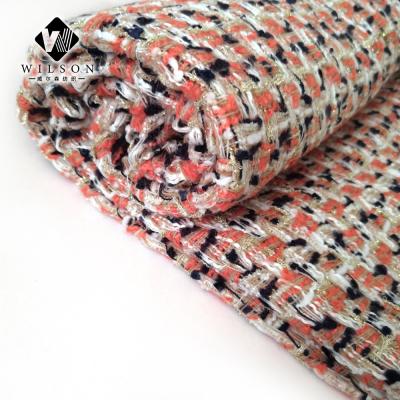 China Viable Special Mohair Pink Color Yarn Fancy Yarn Woolen Fabrics For Winter Coat Orange for sale