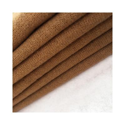 China High grade sustainable quality100%solid color woolen cotton spare interlock knit fabric for sale