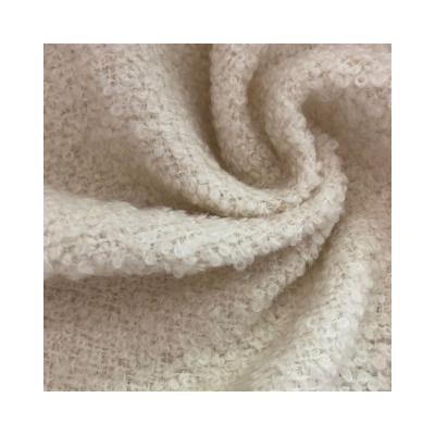 China Viable Poly Wool Blend Loop Hoop Polyester Wool Loop Yarn Soft Yarn Wool Fabric For Coat for sale