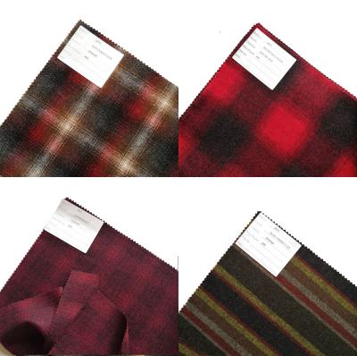 China Lightweight 60%wool eco-friendly sustainable checked flannel woven fabric for sale