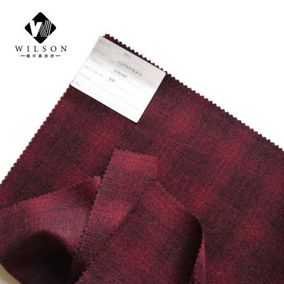 China Lightweight 60%wool Eco-friendly Sustainable Checked Copper Black Flannel Woven Fabric Plaid for sale