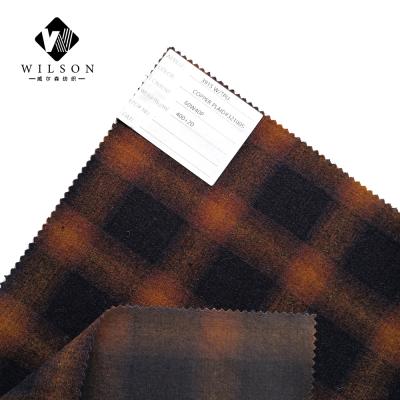 China Lightweight eco-friendly 60%wool sustainable checked flannel woven fabric with tpu for sale