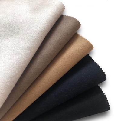 China Black Cashmere Recycled Wool Poly Melton Wool Sustainable Hot Selling Woven Fabric for sale