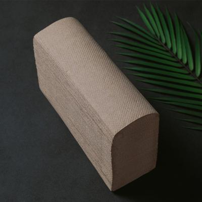 China Water Absorption Blank/Recycled Kraft Paper N/Z Multifold 1-Ply Paper Hand Towels 23*23cm for sale