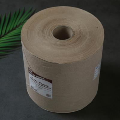 China Restaurant Brown Recycled Kraft Tissue Paper Hand Roll Towels for sale