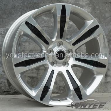 China 21*9.5j aluminum 5X120 offset face 48mm72.6 silver aluminum casting alloy SUV car wheel rim in stock for sale