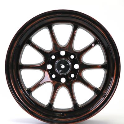 China Automobile Modification 15 Inch Rim 4 Holes PCD 4x100 114.3 Custom Deep Machine Lip Black Rines Plate Wheels For Car for sale