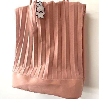 China Custom pleated women's bag pleated, made by impressing the top or side of the pleat for sale