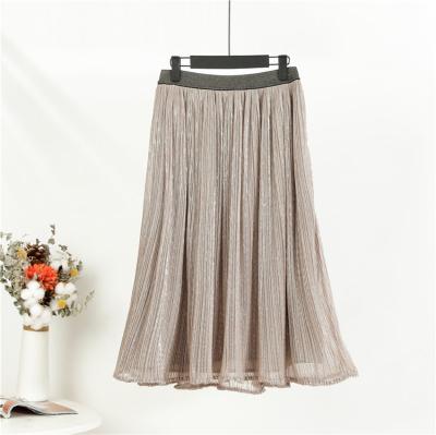 China Breathable Skirt Bust Spring And Summer Pleated Skirt Female Crotch Slimming Mid Length Skirt for sale