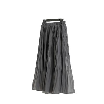 China New Fashion Breathable Women Summer High Waist Pleated Solid Color Stretch Skirt For Ladies for sale