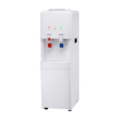 China Hotel Korea Style Hot Cold Water Dispenser Three Tap Water Dispenser With Storage Cabinet for sale