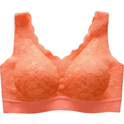 China Seamless latex QUICK DRY lace underwear ladies sports vest plus size sleep sexy bra for sale