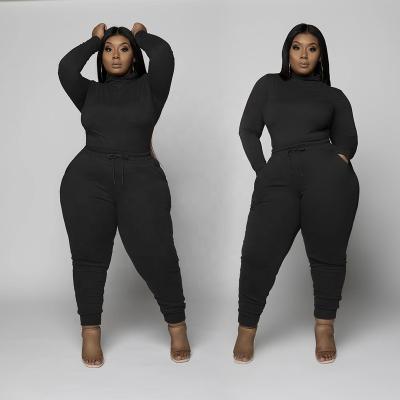 China Hot Sale Breathable Plus Size 5XL Autumn Sweatsuit Women's Sweatshirt Set Jogger Pants Set Active Tracksuit Fitness Equipment Two Piece Set for sale