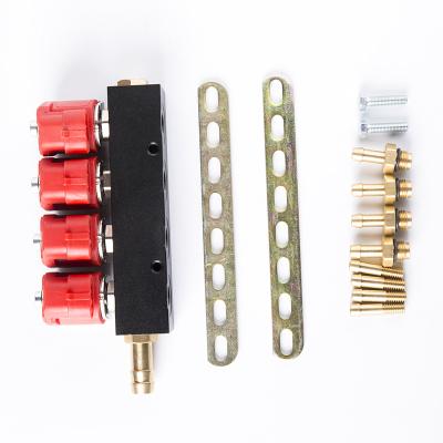 China Hot Selling Red Aluminum Coil 3OHMS 4 CYLINDER CNG/LPG INJECTOR For Auto Gas Conversion Kit for sale