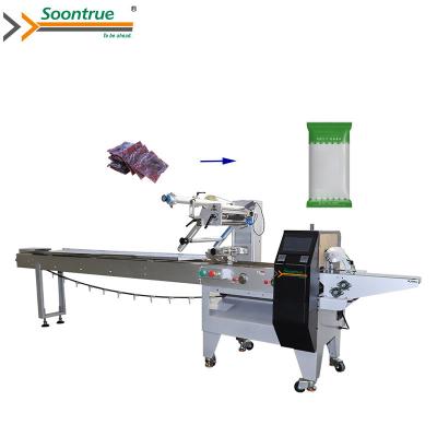 China Multifunctional Automatic Food Snack Jerky Horizontal Flow Pillow Wrapping Packaging Machine Price for sale