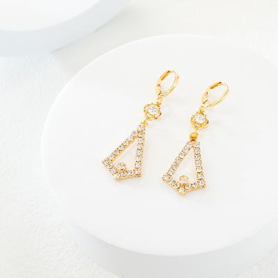 China CLASSIC European and American simple crystals Zircon crystals gift fashion style explosion figure ladies geometric earrings for sale