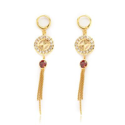 China New Fashion Gold Earring Jewelry Best Quality 24K Gold Listing Earrings With Diamonds Simple Style China 2022 Style for sale