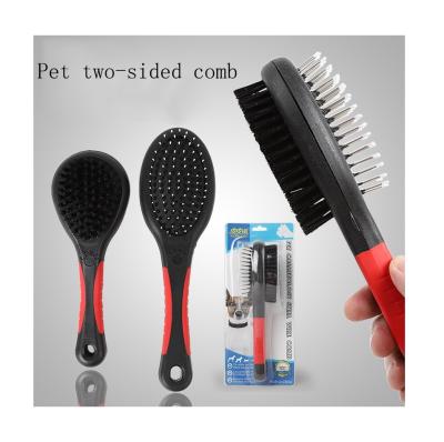 China Viable High Quality Pet Accessories Pet Hair Removal Bath Comb Dog Supplies Bilateral Pet Needle Comb for sale