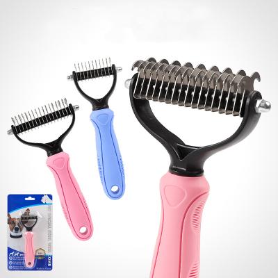 China Dog Grooming Rakes Double Sided Pet Knot Comb Pet Comb Grooming Tools Pet Hair Removal Comb High Quality Viable Quality for sale