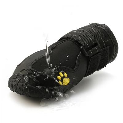 China Viable Waterproof Dog Boots Paw Protector Arket Shoes With Reflective Branding for sale