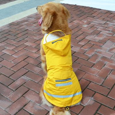 China Viable Wholesale Custom Large Comfortable Pet Clothes Hoodie Safe Reflective Waterproof Dog Raincoat for sale