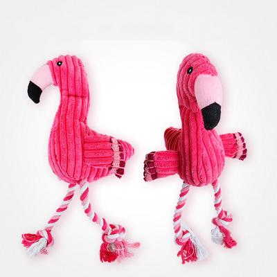 China 2021 Viable Plush Toy Dog Toys Squeak Flamingo Dog Shaped Pet Dog Toy New Arrival Viable Plush Puppy Dog Toy 2021 for sale