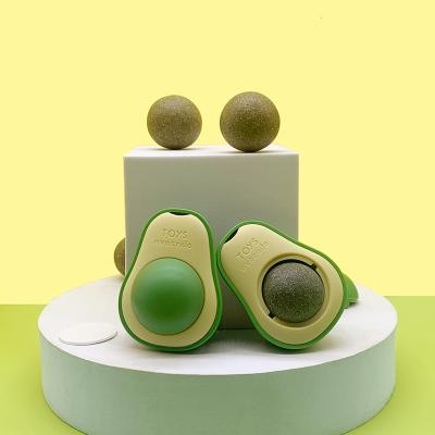 China 2022 Viable Cat Toy Avocado Shape Catnip Cat Toy Catnip Play Toy Can Be Rotated Fun Pet Newcomer Auto-hey for sale