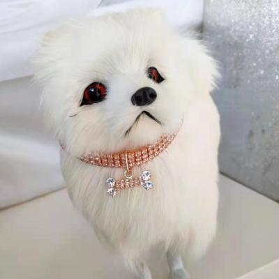 China Pet JEWELED Bling Crystal Elastic Collar Fancy Rhinestone Diamond Cat Collar Necklace for Cats Small Dog for sale