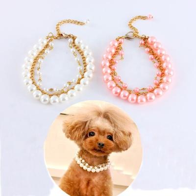 China Luxury JEWELED Pet Jewelry Dogs Accessories Bead Collar Pet Cat Collar for sale