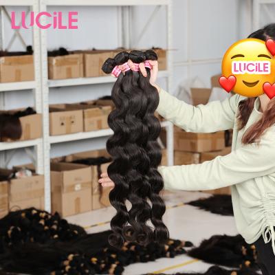 China Water Wave Wholesale 10A Grade Cuticle Aligned Sellers Raw Virgin Brazilian Hair Bundles 40 Inch Hair , Indian Hair Extension for sale