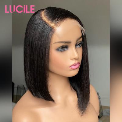 China Body Wave Drop Shipping Lace Front Human Hair Wigs, HD Short Pre Plucked Hairline Bob Wigs For Black Women, Deep Part Lace Front Wigs for sale