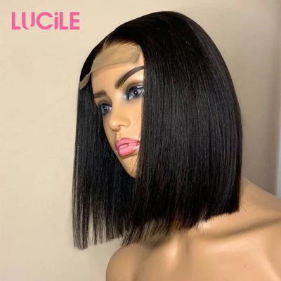 China Cheap Short Bob Human Hair Wig, Transparent Lace Bob Human Hair, 8-14inch HD Water Wave Price 13x4 Short Bob Wigs Full Lace Front 4x4 Closure for sale