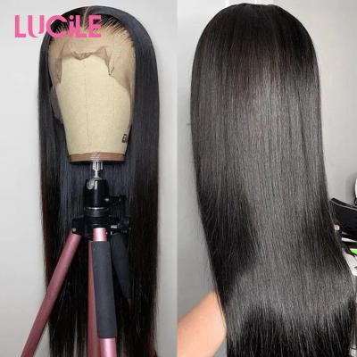 China Cuticle Aligned Human Hair Bone Human Hair Wigs 100% Lace Front Wig Remy HD Brazilian Straight Lace Wigs For Black Women for sale