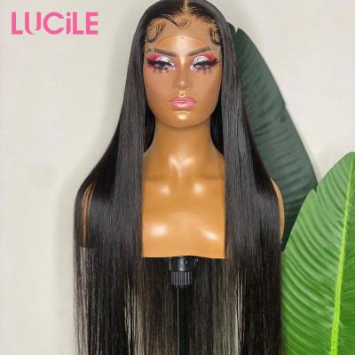 China Factory Sale HD Cuticle Aligned Hair 100% Lace Front Human Hair Wigs For Women 13X4 13X6 Lace Front Wig 4X4 Inch 4X4 Inch Transparent Closure Wig for sale