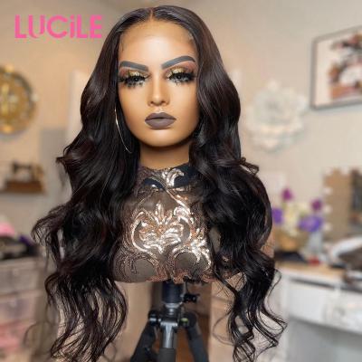 China Body Wave 250 Density 30 32 40 Inch Body Wave 13x4 Transparent Lace Front Human Hair Wigs Brazilian 13x6 Lace Front Wigs For Women for sale