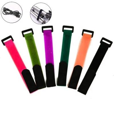 China 2000 Times Reusable + Popular Adjustable Elastic Self Locking Nylon Hook And Loop Cable Ties Hook And Loop Cuff With Buckle for sale