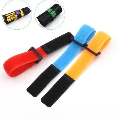 China 2000 Times Reusable + Hot Selling Magic Tape Strap Adjustable Elastic Hook And Loop Fastener Strap With Plastic Buckle for sale