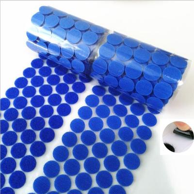 China Factory Wholesale Viable Nylon Glue Polyester Hook and Loop Adhesive Dots Magic Fastener Tape for sale