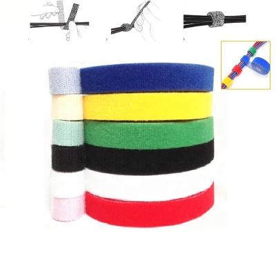 China Eco-friendly Custom Nylon Cable Tie Hook and Loop Strap Fastener Strap Hook and Loop Cable Tie for Office Wire for sale