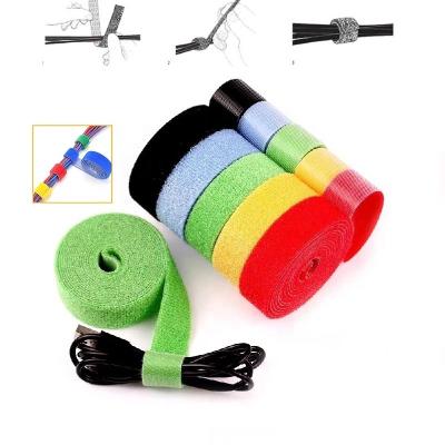 China Eco-friendly Universal Self Locking Double Side Strap Magic Tape Back To Hook And Loop Wrap Back Cable Tie for sale