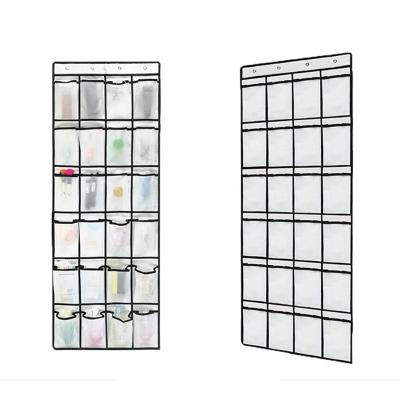 China PVC Fabric 24+Nonwoven Shelves Storage Hanging Hanger Storage Leather Bag Pockets Over The Door Shoe Organizer for sale