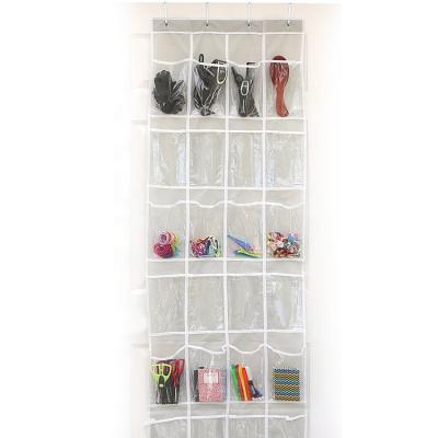 China PVC Casual 24 Pockets Shoe Hanging Space Door Organizer Rack Wall Bag Storage Closet Holder for sale