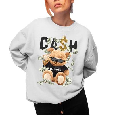 China Cash Teddy Bear Printed Sweater Fall Waterproof Winter Thicken Top Rank Men And Women Sweater Couple Hooded Sweater for sale