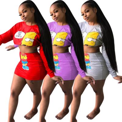 China New and summer solid color cartoon personality waterproof explosive spring women's casual 2-piece dress for sale