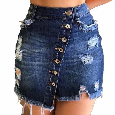 China QUICK DRY women's high waist skirt button bag hip bust jeans ladies skinny cowboy short skirt jeans for sale