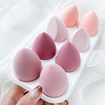 China Amazon Ebay Hit Beauty Makeup Elastic Eco-friendly Blender Sponges In Plastic Case 8 Pieces High Quality Makeup Sponge for sale