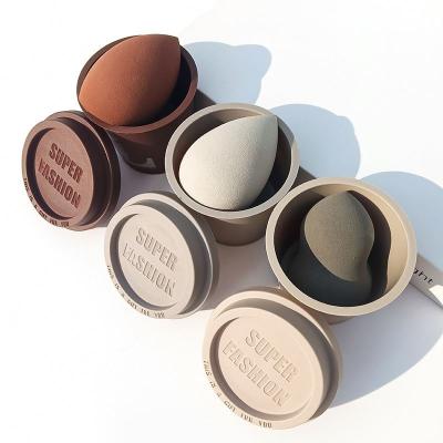 China Eco-friendly Elastic Private Label Latex Coffee Cup Blender Free Soft Beauty Make Up Sponge Puff With Coffee Cup Wrapper for sale