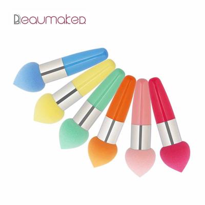 China Stick Peach Shaped Mushroom Blast Powder Sponge Beaumaker Ball Handle Sponge Cotton Protective Beauty Tool for sale