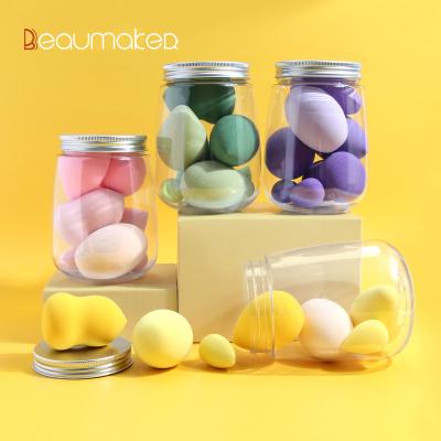 China Free Sale 7pcs Bottle Sponge Beaumaker Best Private Label Professional Latex Packed Droplet Olive Gourd Type Makeup Sponge for sale