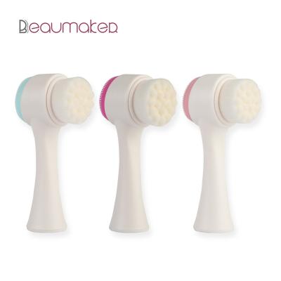 China Angular Blush Beaumaker 2021 New Private Label High Quality Soft Cosmetic Facial Cleansing Brush With Retail Box 3 Color Options For Wholesale for sale